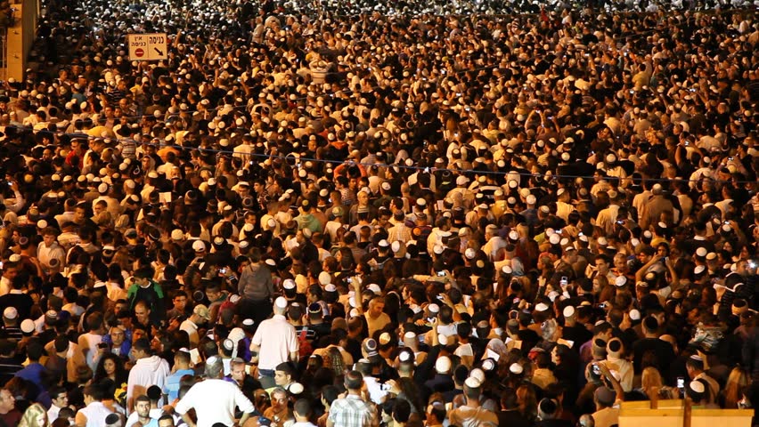 JERUSALEM, ISRAEL - OCT 6, 2011: Thousands of Jews recite Slihot by the Western Wall on October 6, 2011 in Jerusalem.