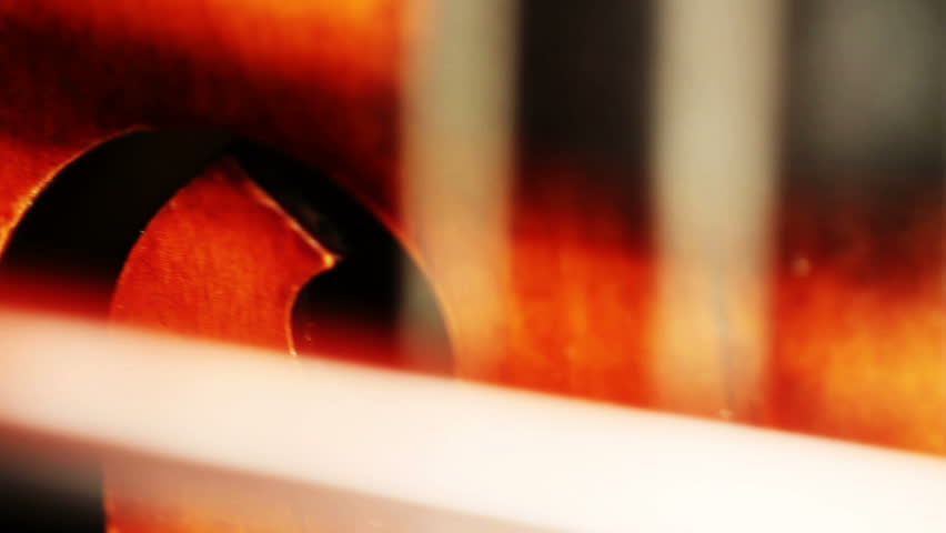 Double Bass bow closeup change focus