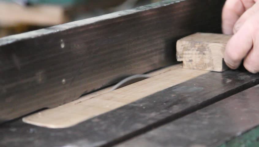 work in carpentry with circular saw