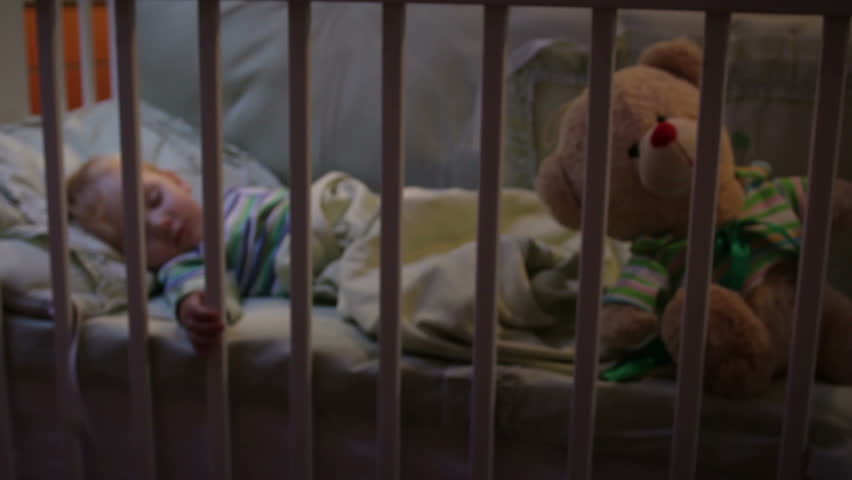 baby boy sleeping, camera dolly
