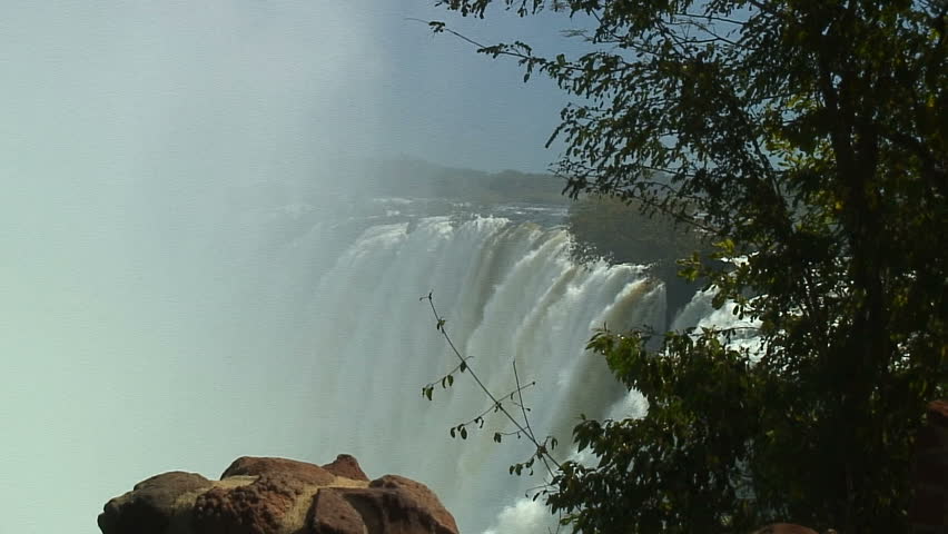 Wide: Plants, Mist and Victoria Falls, Africa