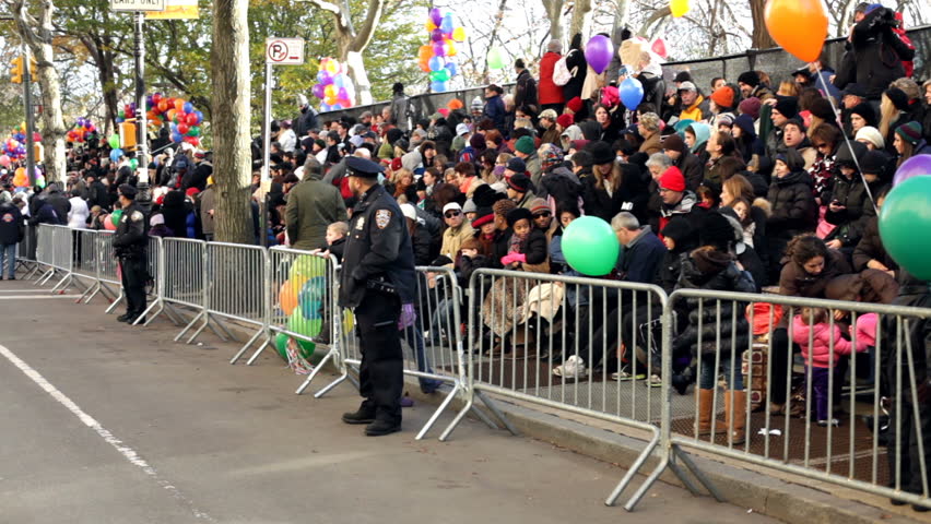 NEW YORK CITY, NY - NOVEMBER 24: Crowds of people waiting for Macy's parade on November 24, 2011 in New York City, New York. 