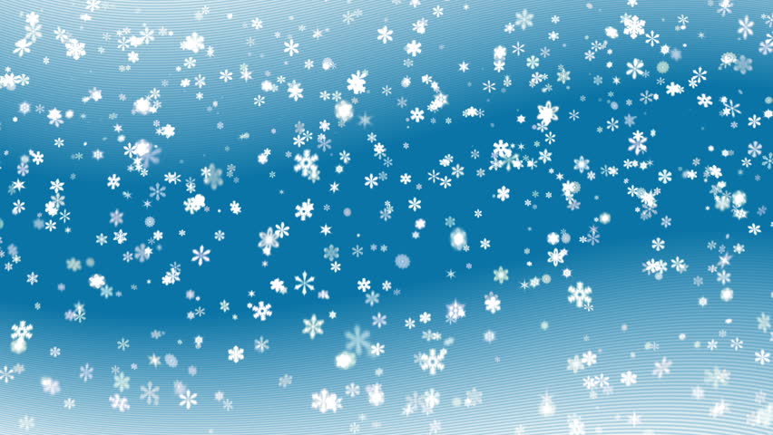 Snow On Blue Background, Loop Stock Footage Video 3049990 