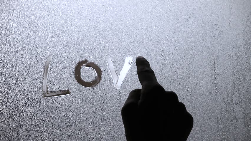 Love Doodle on Steamy Window 