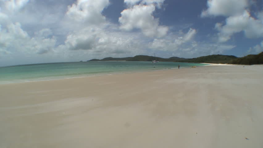 Vast virgin beach on the Whitsunday Islands