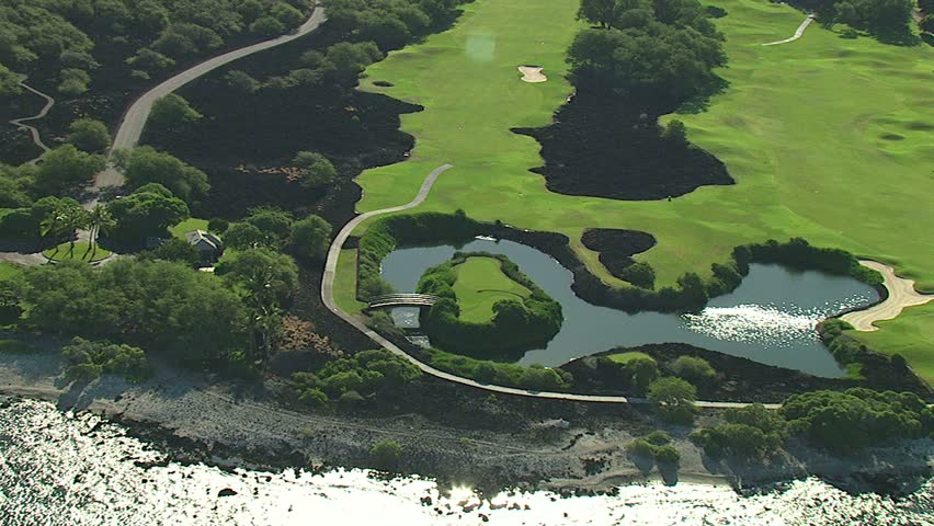 Birdseye view of Hawaiian golf resort