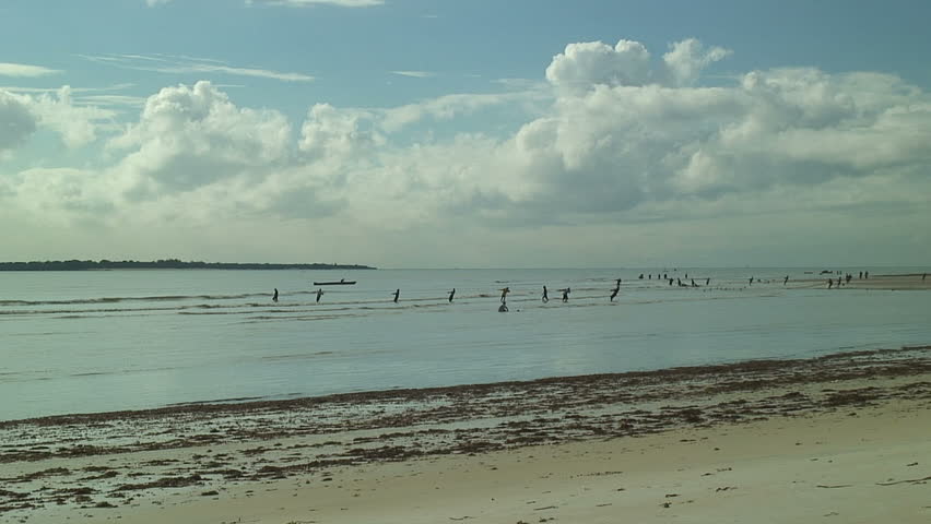 DAR ES SALAAM, TANZANIA - JUNE 5, 2006:  Zoom in on a large fishing net 
