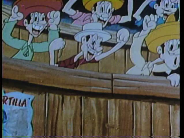 Cartoon of people sitting in bleachers cheering