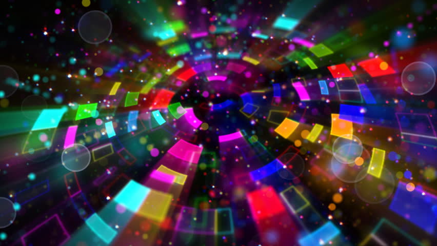 multicolored circular segments and particles loop
