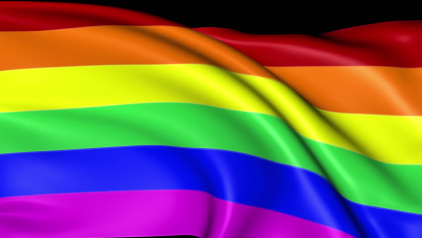 Rainbow Flag of the Lesbian Gay Bisexual Transgender waving in the wind - background animation for videos, movies, presentation and DVD or Blue-ray disc menues