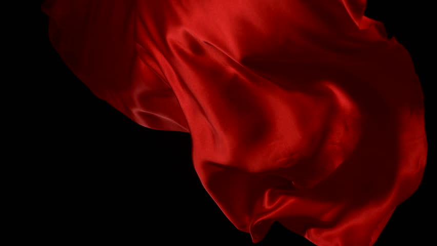 Flowing red velvet cloth
