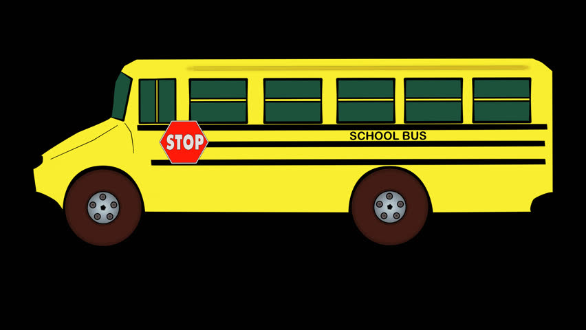 Hand Drawn Animated Bus Loop And Trajectory Without Background Stock