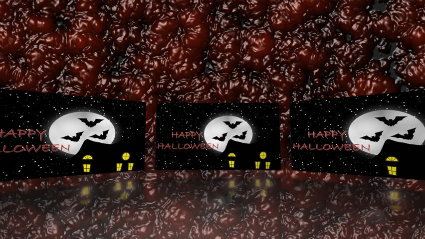 Halloween haunted house with bats on blood - Trick or Treat - Home - Blood - Scary - Fantasy - Full HD