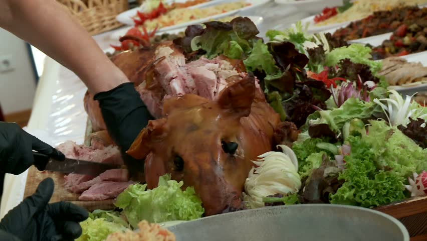 Pig at buffet