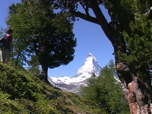 Hiker at Matterhorn, Switzerland