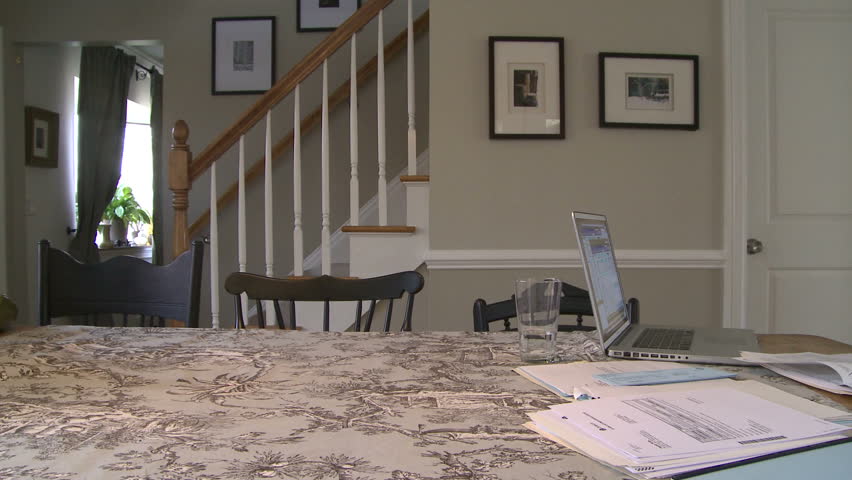 Man working on bills and finances
