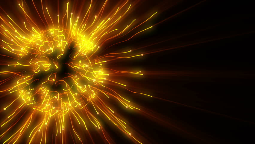 Abstract gold plasma sphere
