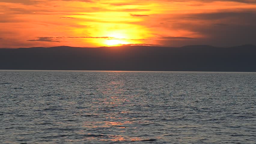 Sunset at Baikal lake 