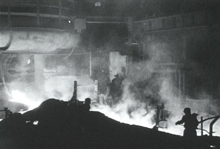 UNITED STATES - CIRCA 1942-1944, Steel Mill Work Forging, publisher National Broadcasting Service (U.S.)