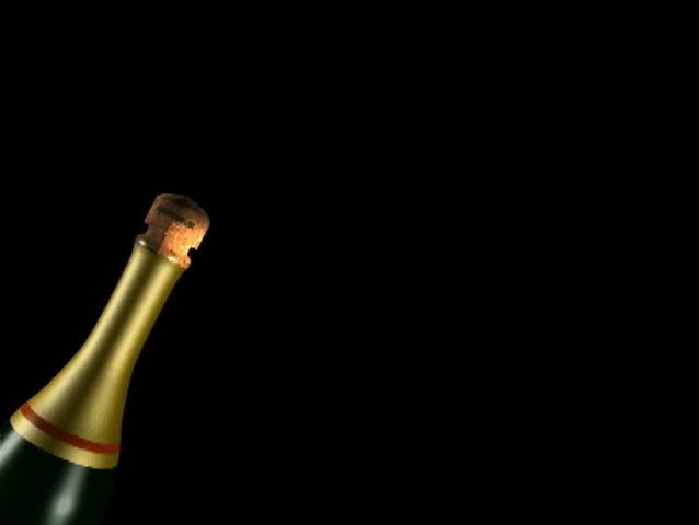 Cork popping out of champagne bottle