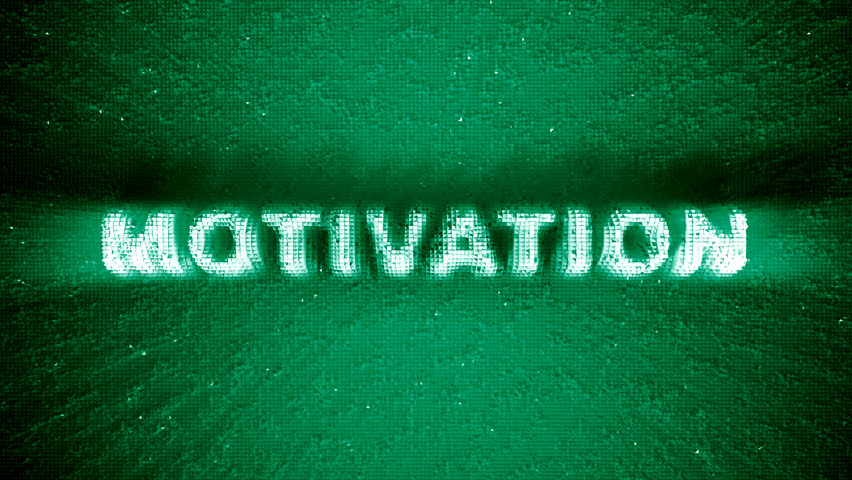 Text 3D animation of word motivation on pin board.