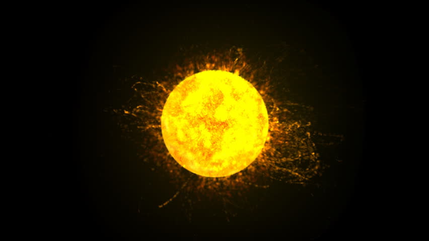 Sun Burning Loop (HD). 3D Animation of a burning Sun or Star ejects solar material in flares simulating thermonuclear reactions. The clip loops perfectly so you can repeat it. 