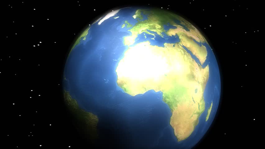 Concept animation, Earth with ticking clock.

