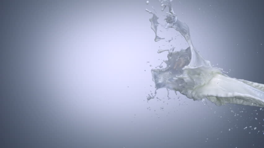 Slo-mo strand milk splash