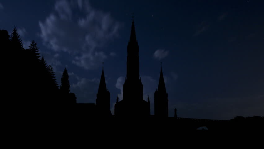 Lourdes is a  town in the Pyrenees, famous for the Marian apparitions occurred in 1858. The Basilica of our Lady of the Rosary, or Rosary Basilica, is a Roman Catholic church and minor basilica. 


