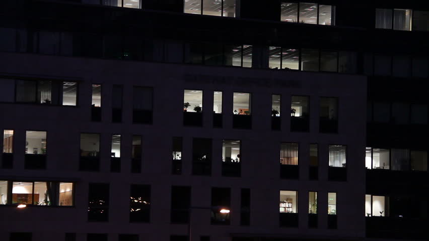 Getting Dark Over Office Buildings overwork