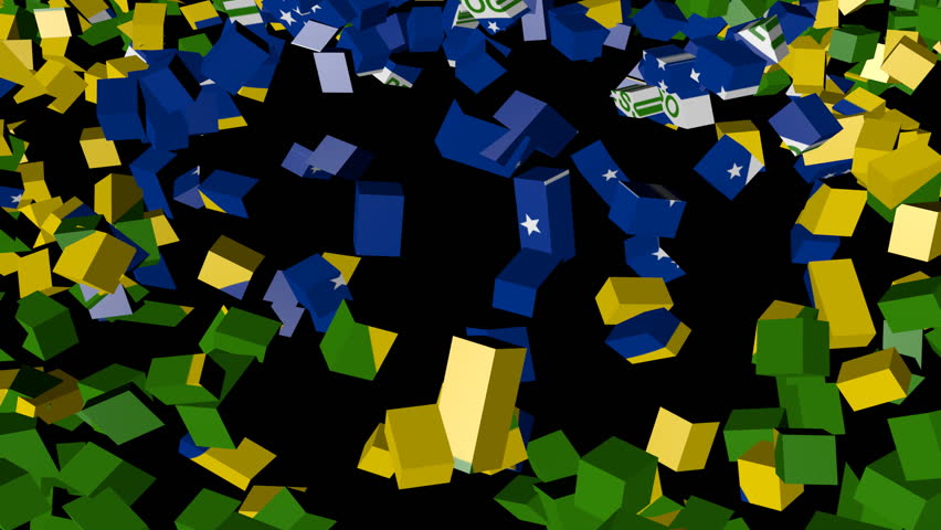 Brazil flag converging animation