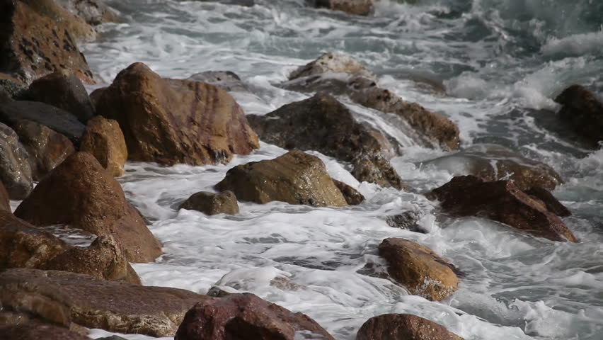 Waves on rocks