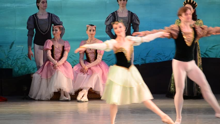 DONETSK, UKRAINE - MARCH 25: Performance of Swan Lake on March 25, 2012 at the Donetsk national academic opera and ballet theatre of A.B.Solovjanenko in Donetsk, Ukraine.