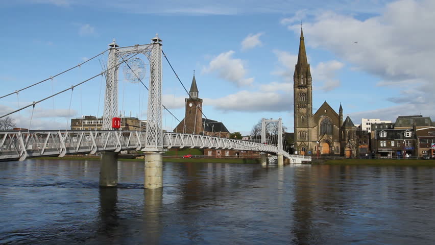 Suspension Bridge over River Ness Inverness Scotland