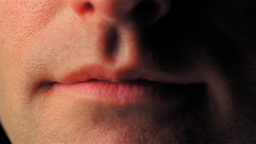 Closeup of male nose and mouth