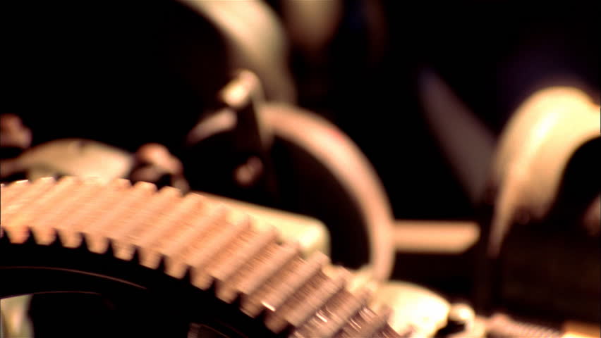 Mechanical gears turning