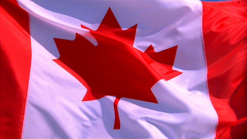 Closeup of Canada flag