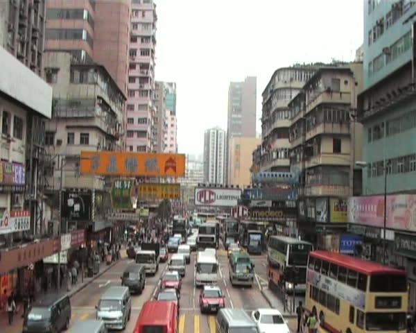 Elevated view of Hong Kong street