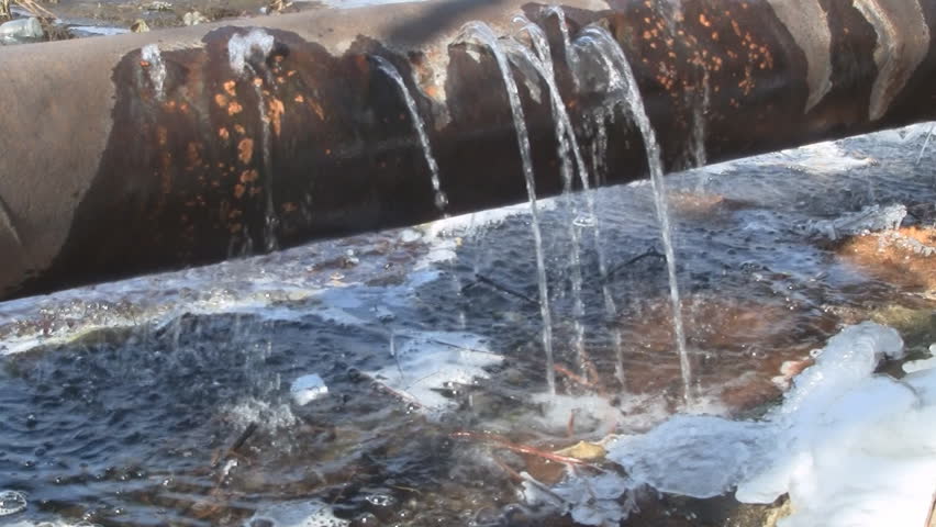 Water leaking from old rusty water supply pipe