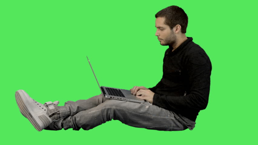 Male working on Laptop