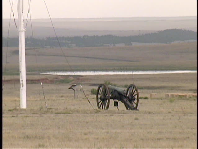 The ruins of old Fort Union National Monument, and a smooth zoom out from the Civil War era cannon on the parade grounds.