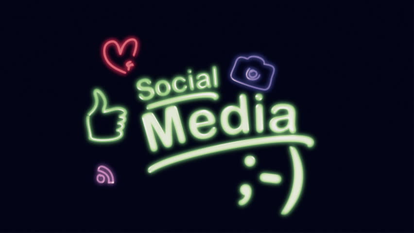 Social Media Diagram Animation on Black
