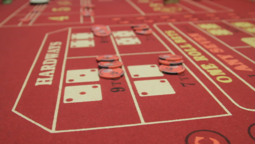 panning view of a crap table