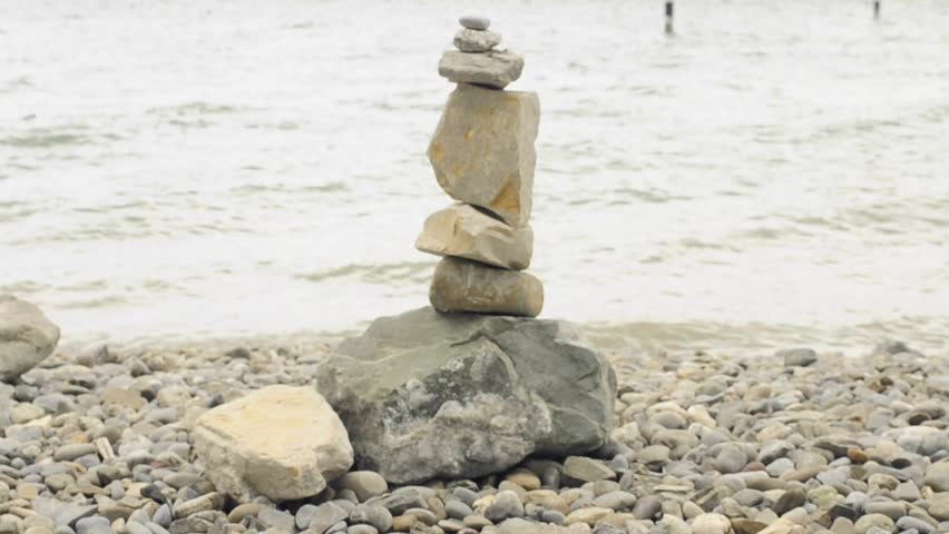feng shui stone figure  at lake Bodensee germany