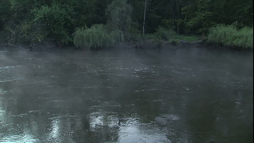 steamy stream to RV park, Battle Creek, Michigan