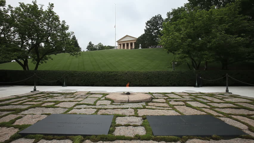 Arlington, Virginia - Circa 2009: The Arlington National Cemetery in 2009. Eternal Flame at the JFK Memorial in Arlington, Virgina. 