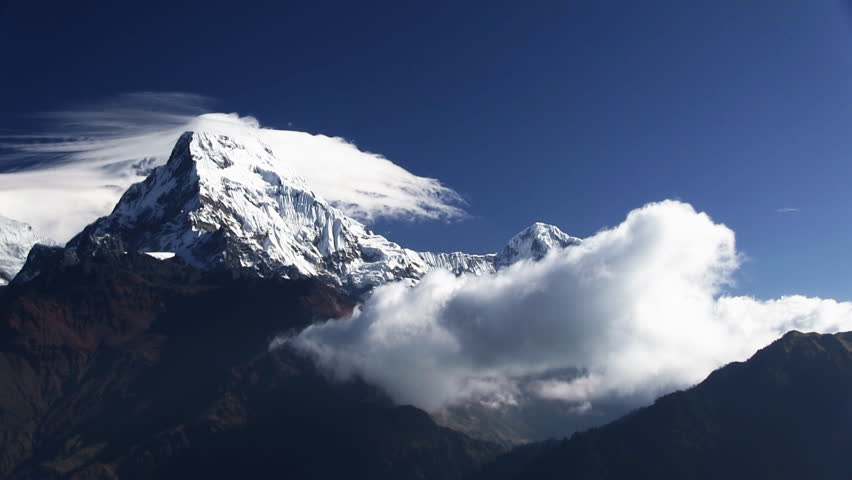 Time lapse of Machapuchare (Fish Tail) in Annapurna region of Himalayas