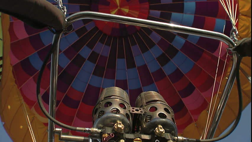 firing burners into balloon canopy