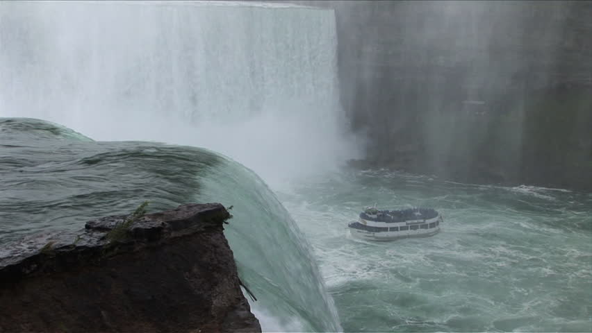 View of boat near Niagara fall in New York United States