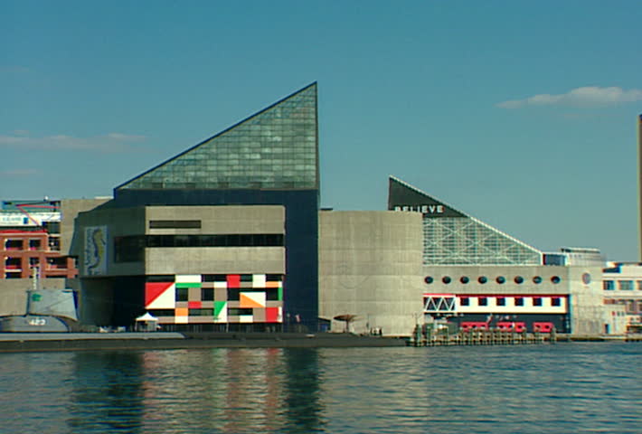 BALTIMORE - Circa 2002: Facade of the Baltimore Aquarium on the Baltimore Harbor